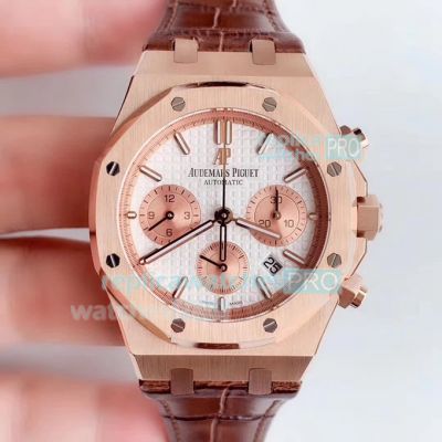 BF Factory AP Royal Oak 26331OR Rose Gold Watch White Chronograph Dial